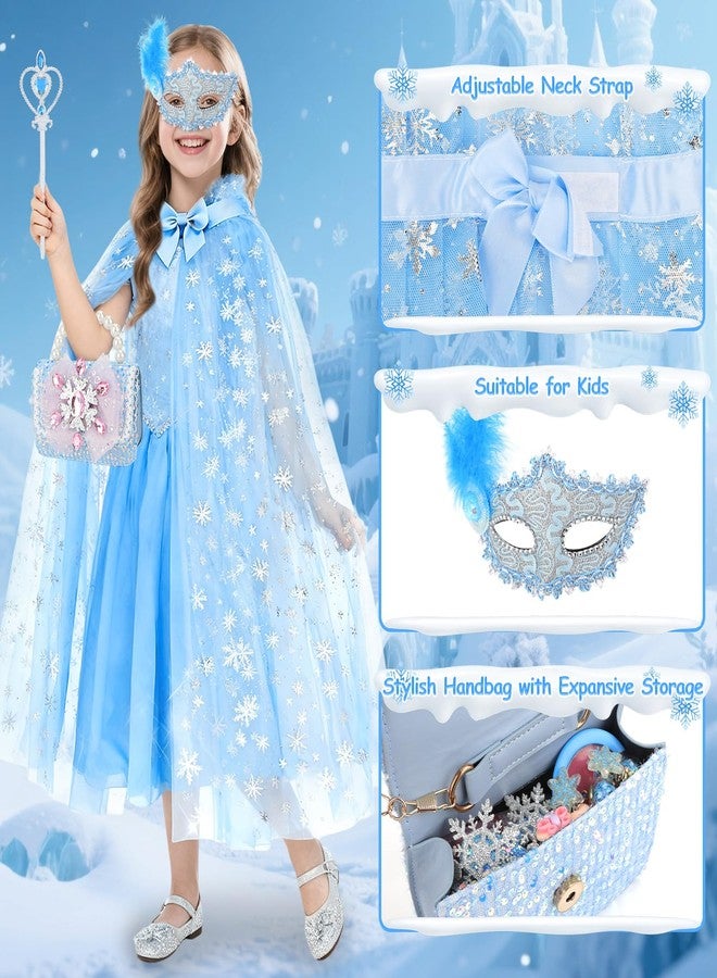 deAO Girl Dress-Up 18 Pieces Dress Up Set with Long Cape,Wand,Gloves,Kids Makeup Kit for Toddler Girl 3+ Years Old Toys Christmas Birthday Party Gift - Image 4